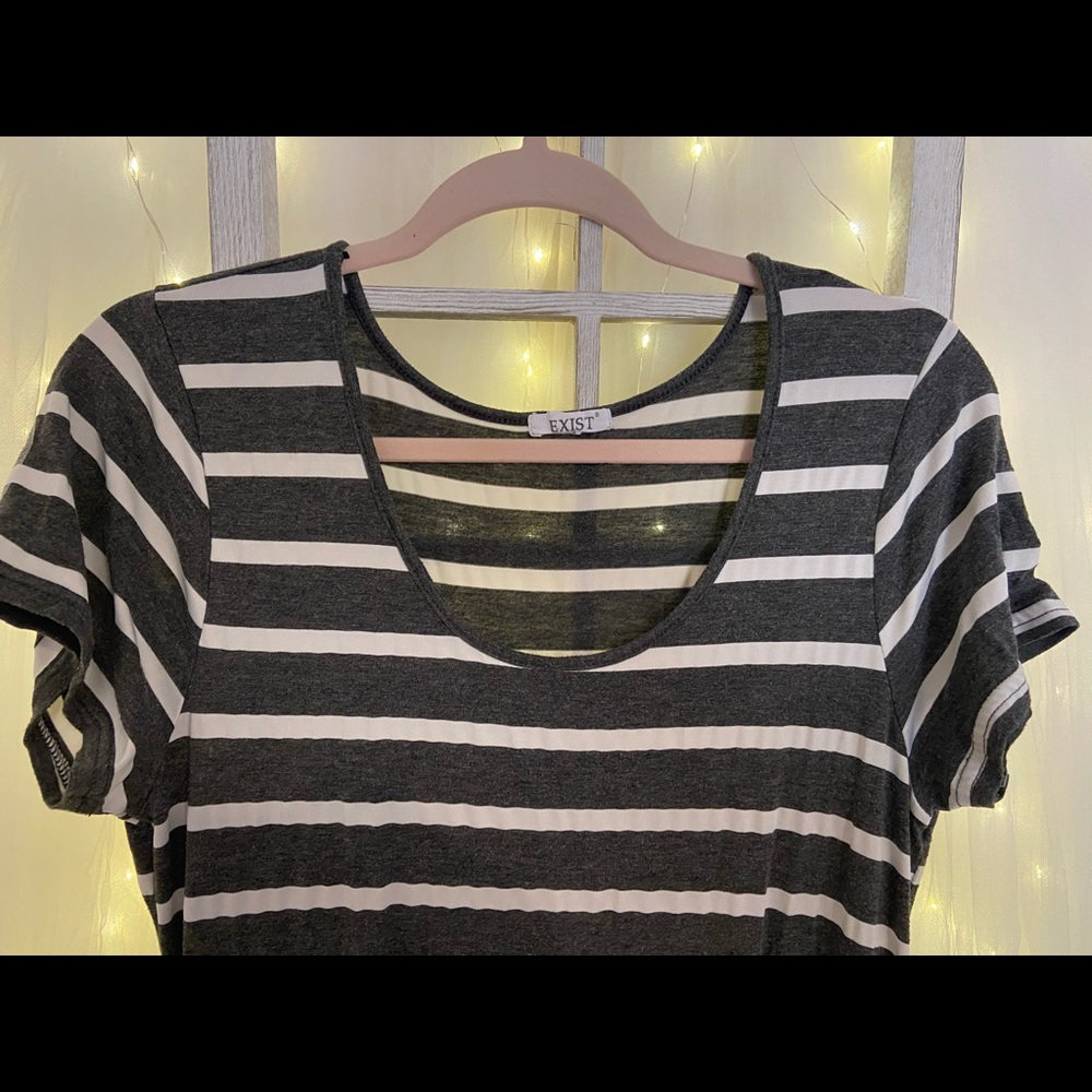 Exist Grey Striped Maxi Dress